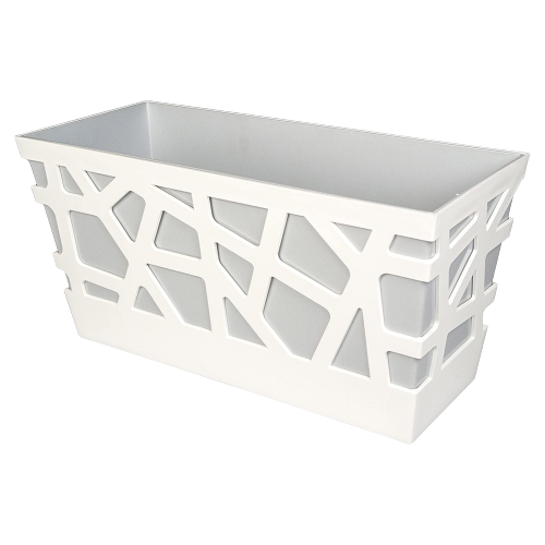 Вазон Idel Flowerbox 40 см, сірий/білий 730034 фото