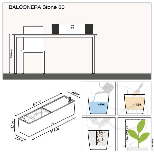 BALCONERA Stone 80 графітовий чорний 15662 фото