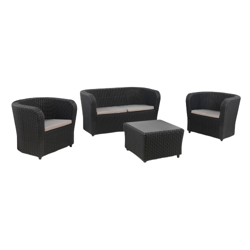 Садові меблі SP Berner Nova Comfort (2-місний диван, 2 крісла, кавовий стіл), графіт 55388 фото