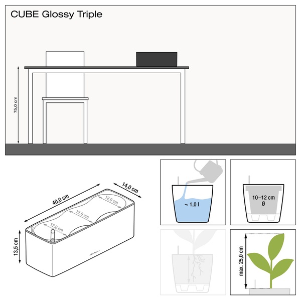 CUBE Glossy Triple білий блискучий 13670 фото