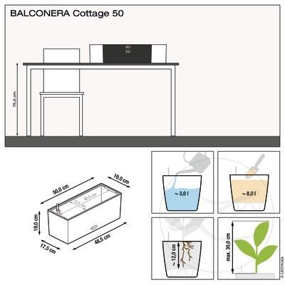 Набір Розумний вазон з автополивом Lechuza BALCONERA Cottage 50 білий 2 шт 15600*2 фото