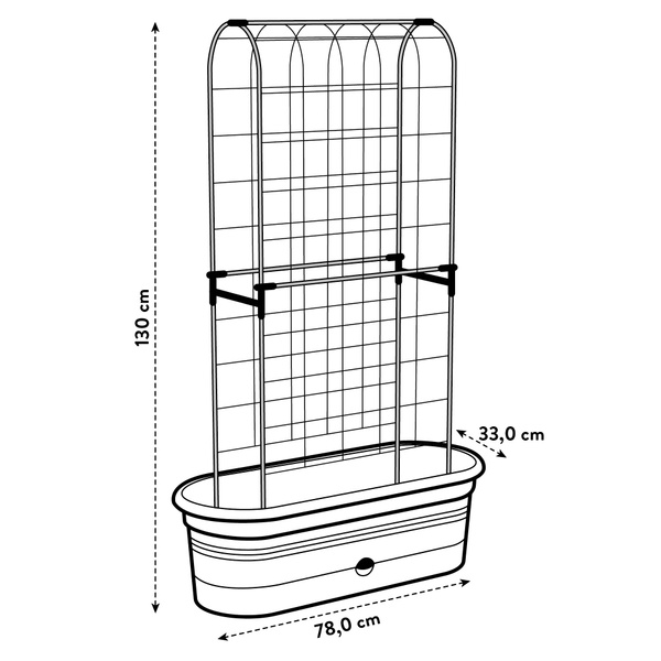 Горщик Elho green basics veggie wall, 80 см чорний 350307 фото