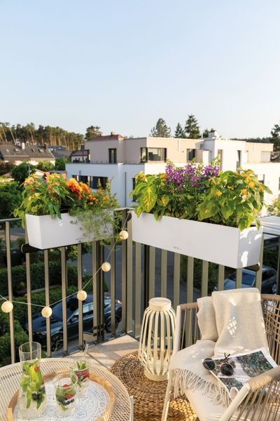 Розумний вазон з автополивом Lechuza BALCONERA Color 100 білий 15919 фото