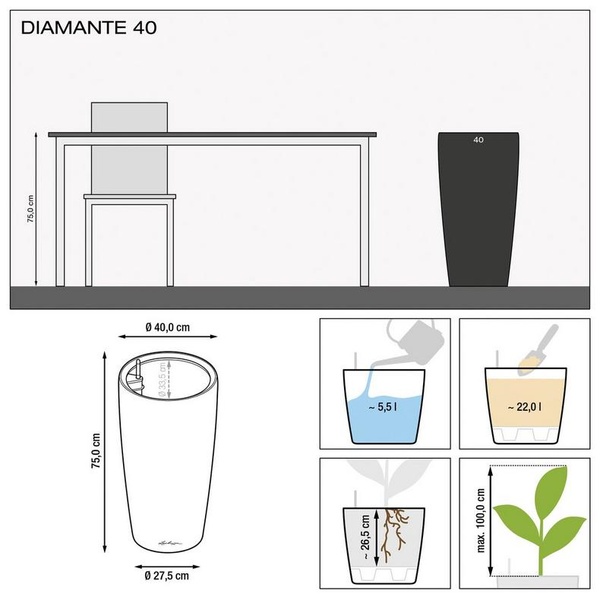 DIAMANTE Premium 40 антрацитовий блискучий 15703 фото