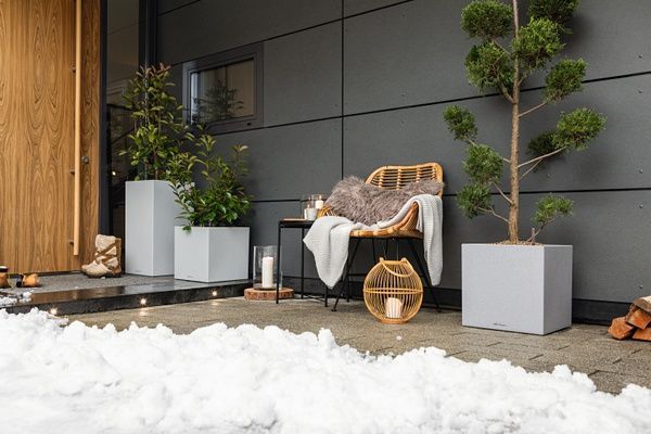 Розумний вазон з автополивом Lechuza CANTO Stone 40 low сірий камінь 13720 фото