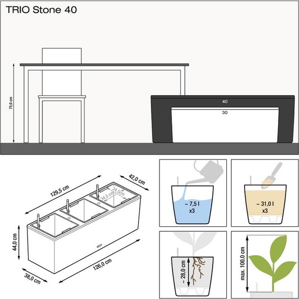 TRIO Stone 40 графітовий чорний 15056 фото